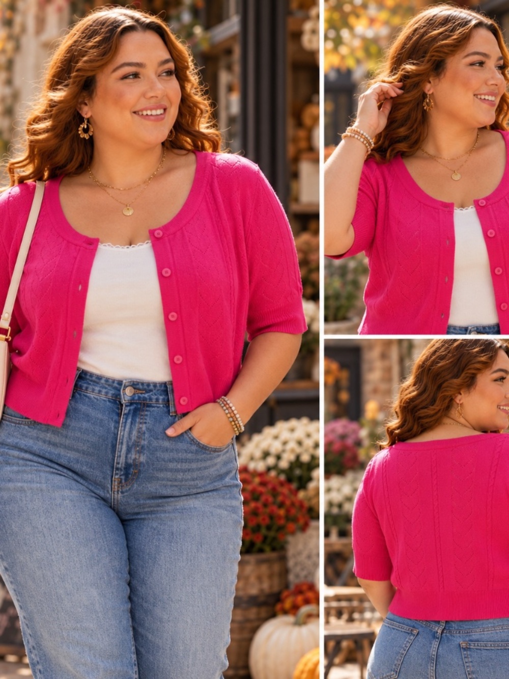 Torrid Pointelle Cardigan Sweater 2X Pink Cropped Short Sleeve Heart Lightweight
